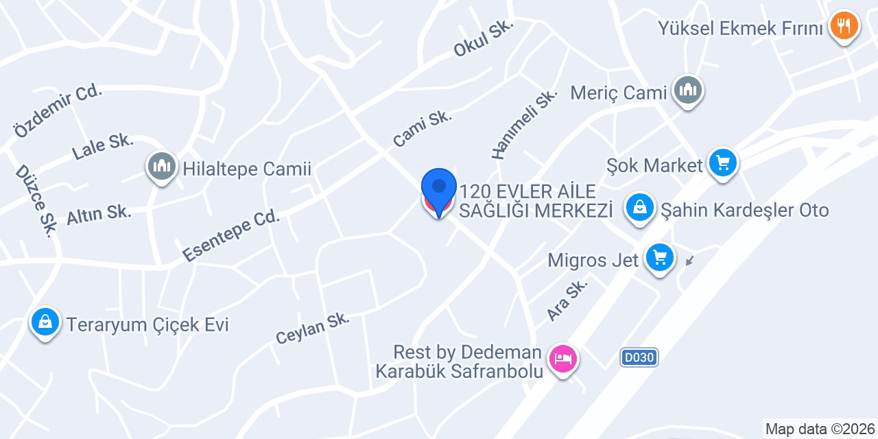 120 EVLER AİLE SAĞLIĞI MERKEZİ konumu