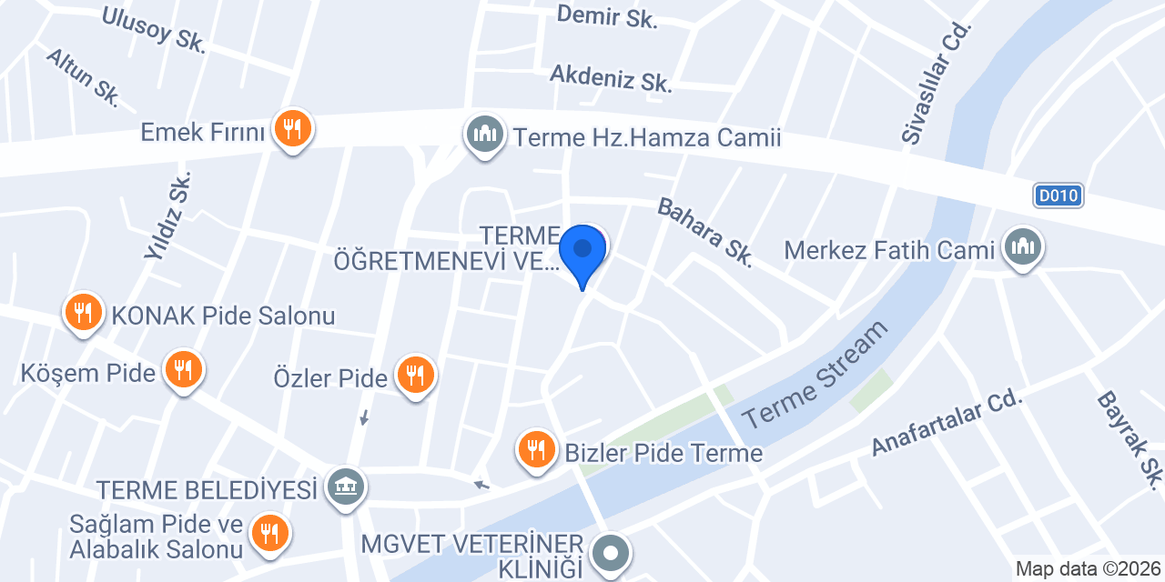 TERME ÖĞRETMENEVİ VE ASO MÜDÜRLÜĞÜ konumu