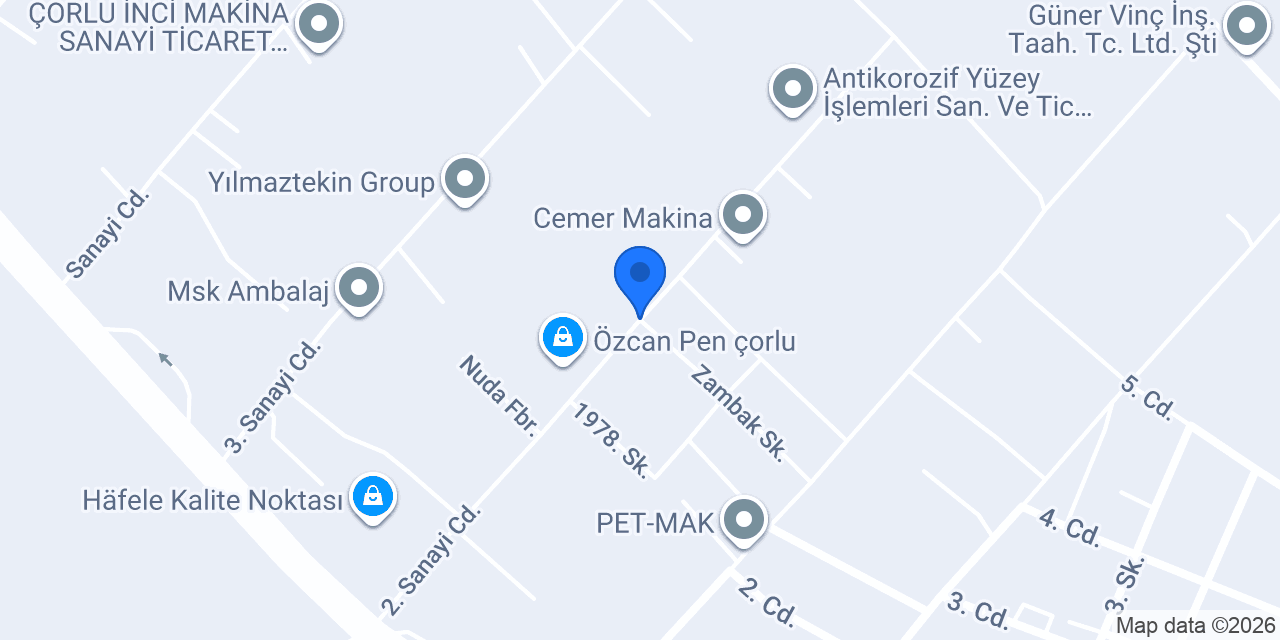 Benmak Çorlu Şube konumu