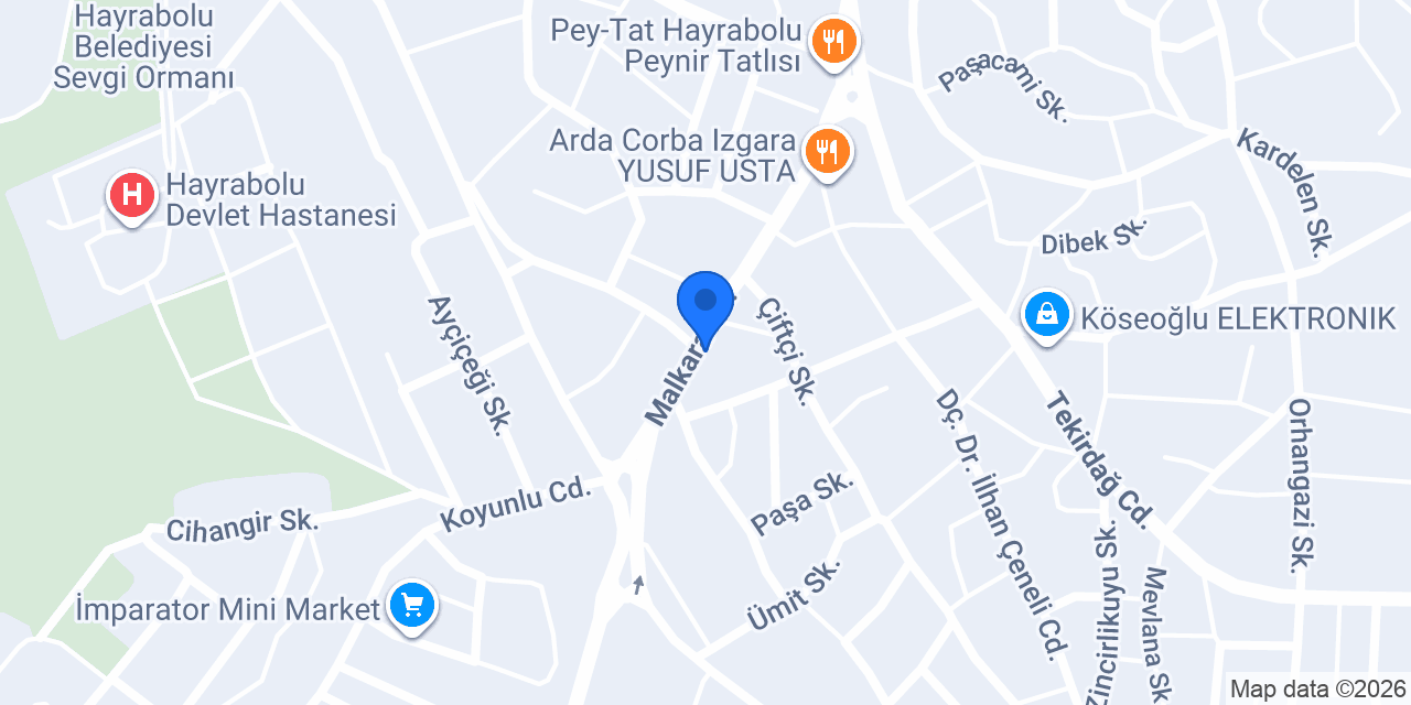 HAYRABOLU ECZANESİ konumu