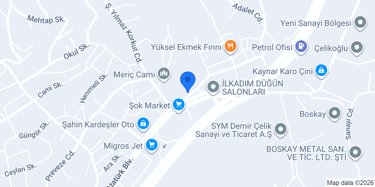 Özcan Otomotiv konumu