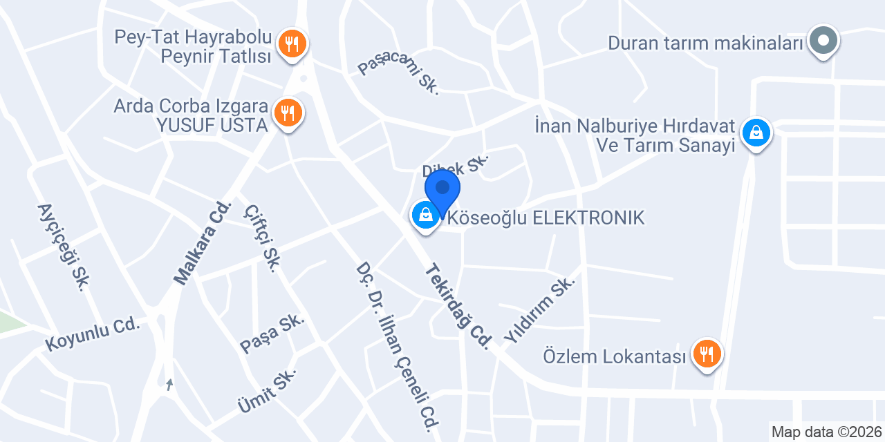 Tekirdağ Elektrik - Otomasyon konumu