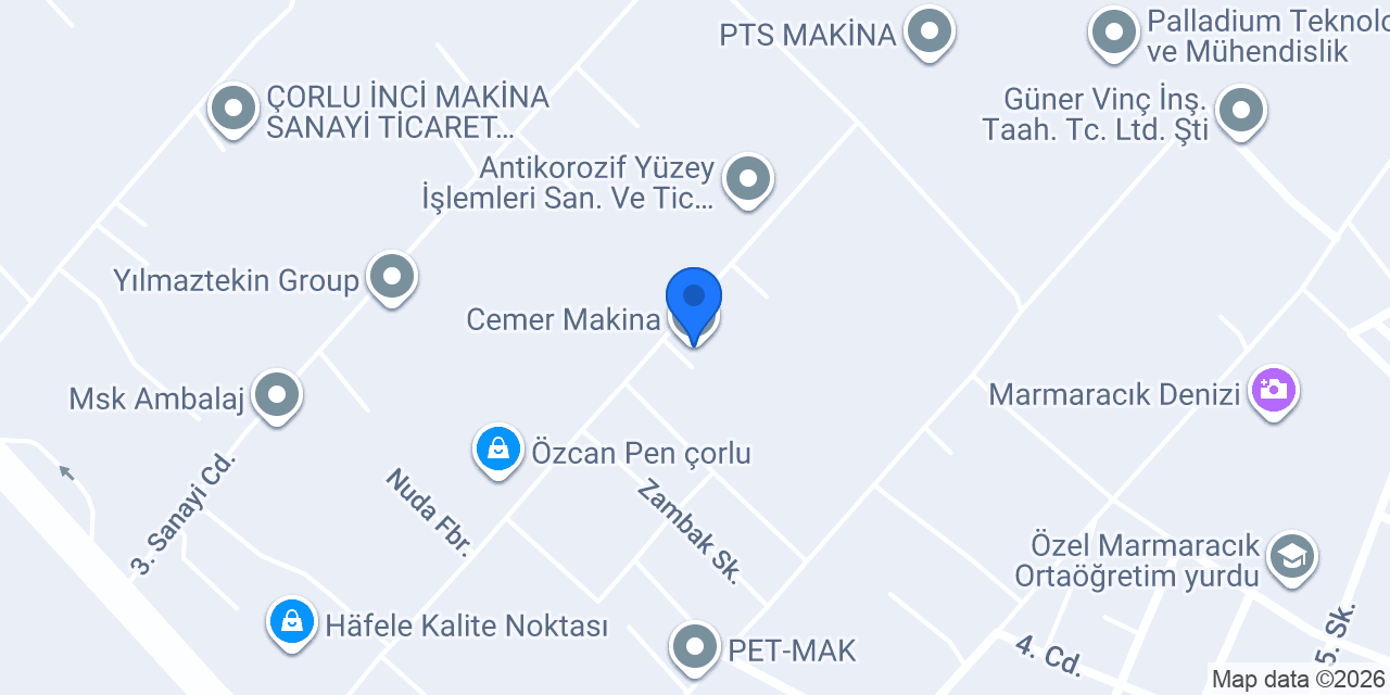 Cemer Makina konumu