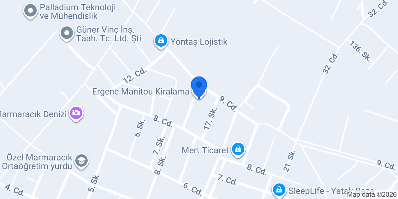 Ergene Manitou Kiralama konumu