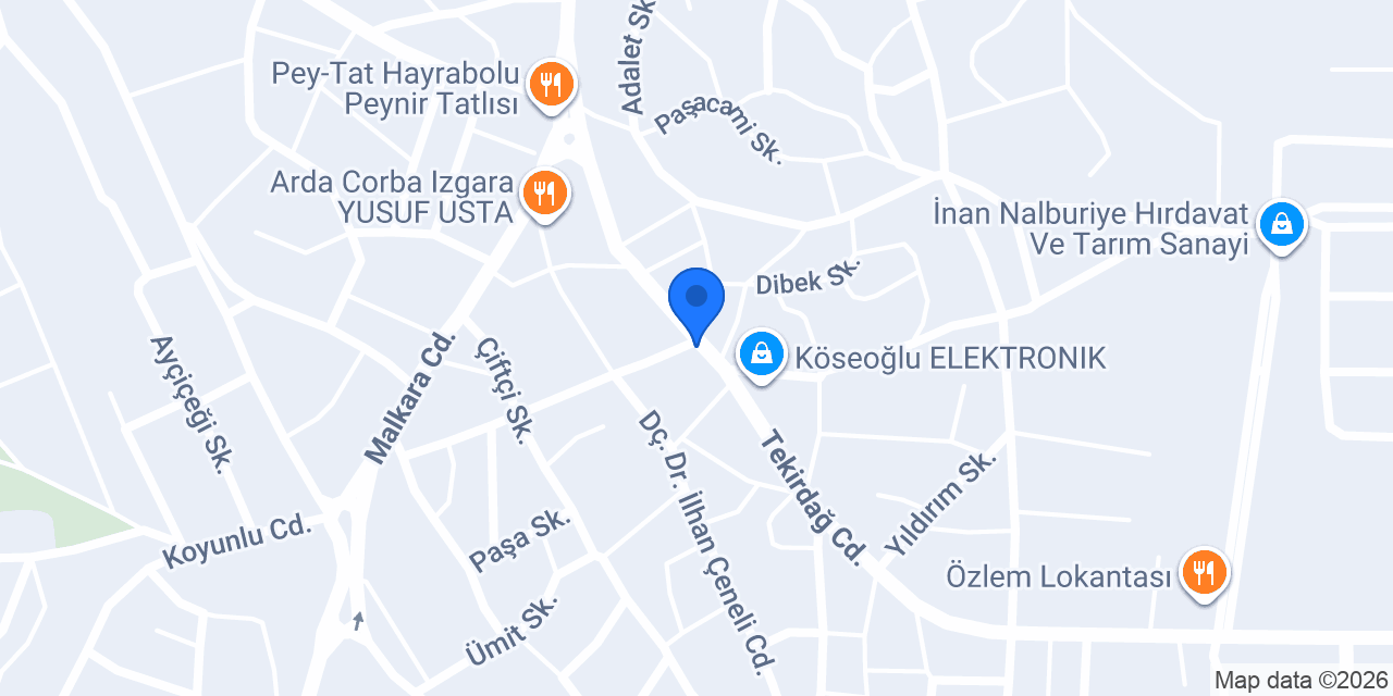 Şekerbank Hayrabolu konumu