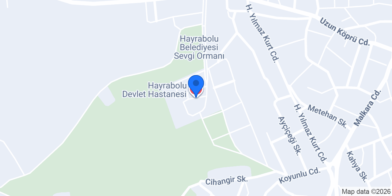 Hayrabolu Devlet Hastanesi konumu