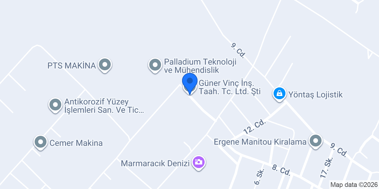 Güner Vinç İnş. Taah. Tc. Ltd. Şti konumu