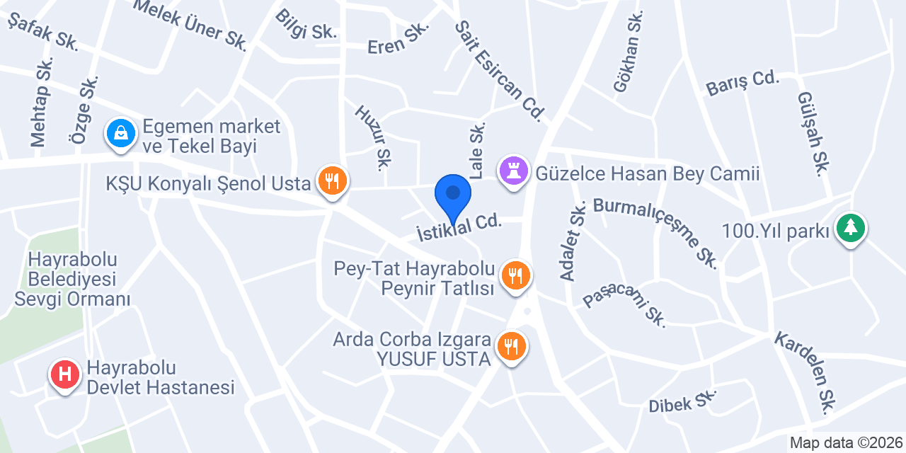 Hayrabolu Açı Eğitim Kurumu konumu