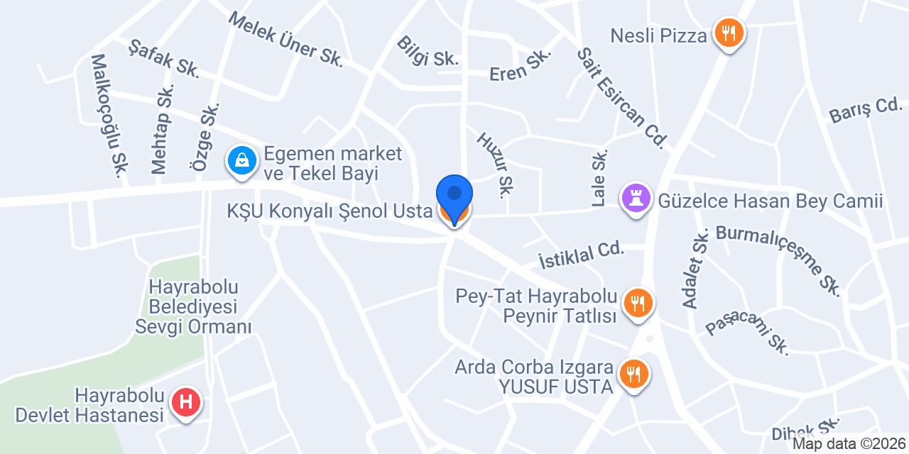 KŞU Konyalı Şenol Usta konumu
