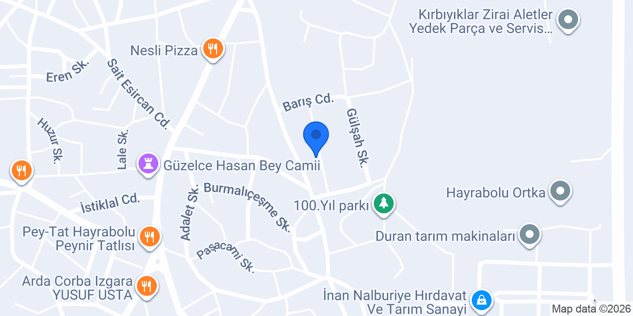 Kızılay-hayrabolu Şubesi konumu