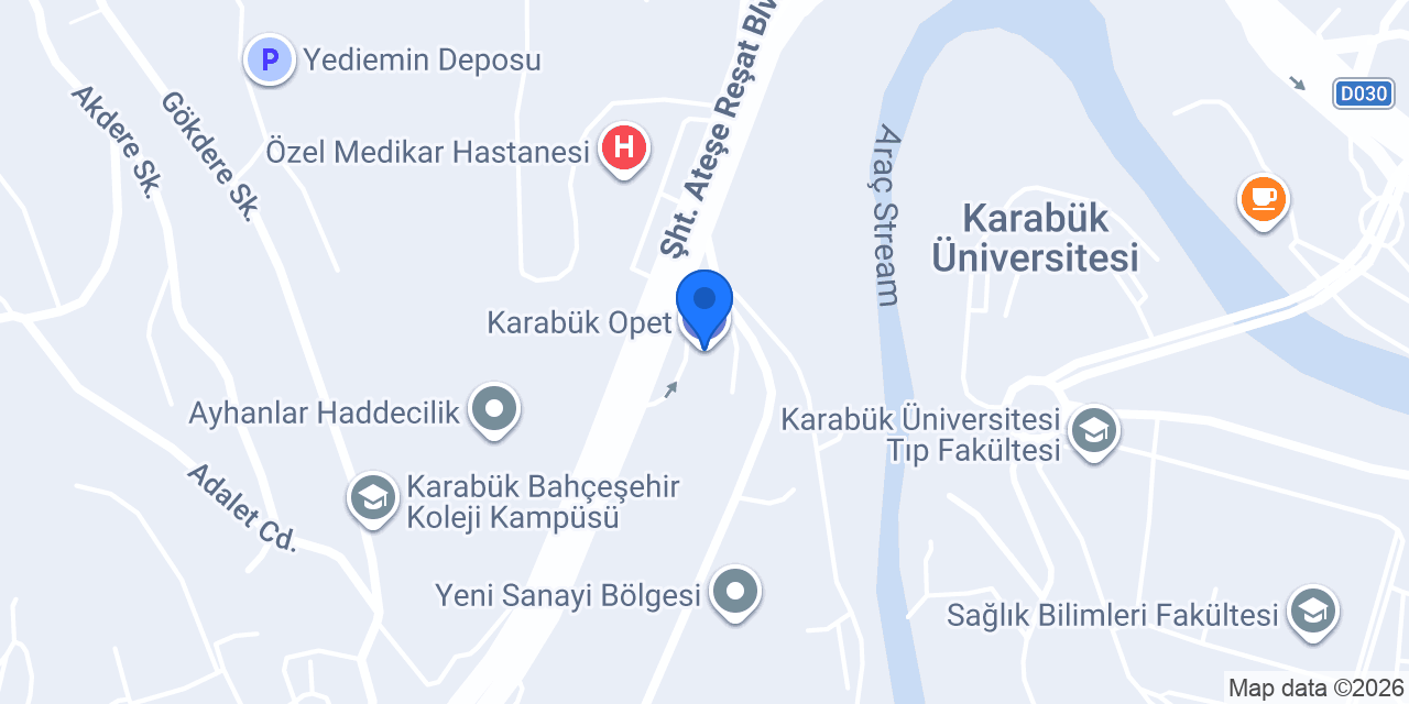 Karabük Opet konumu