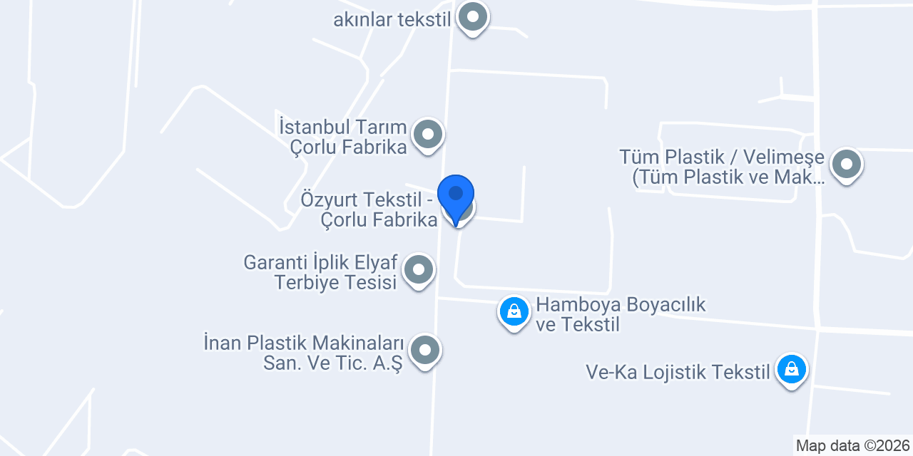 Özyurt Tekstil - Çorlu Fabrika konumu
