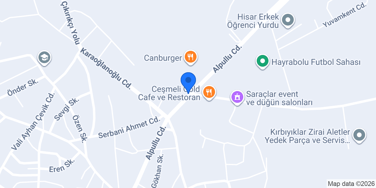 TESKİ Hayrabolu Şube Müdürlüğü konumu