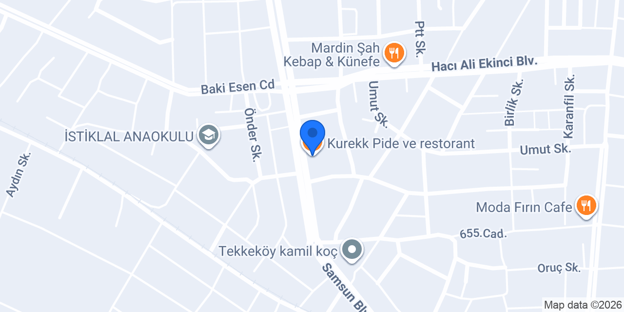 Kurekk Pide ve restorant konumu