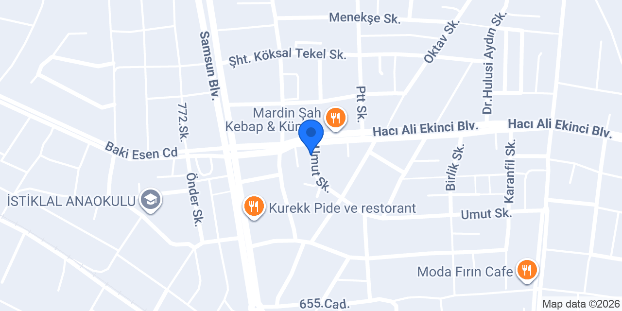 Tekk Döner konumu