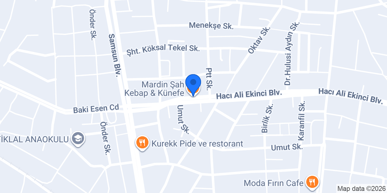 Mardin Şah Kebap & Künefe konumu