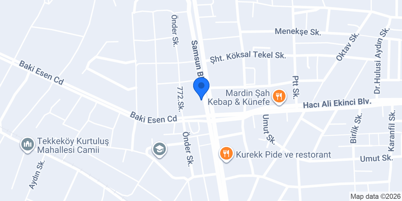 Tekkeköy Çiçek Bahçesi konumu