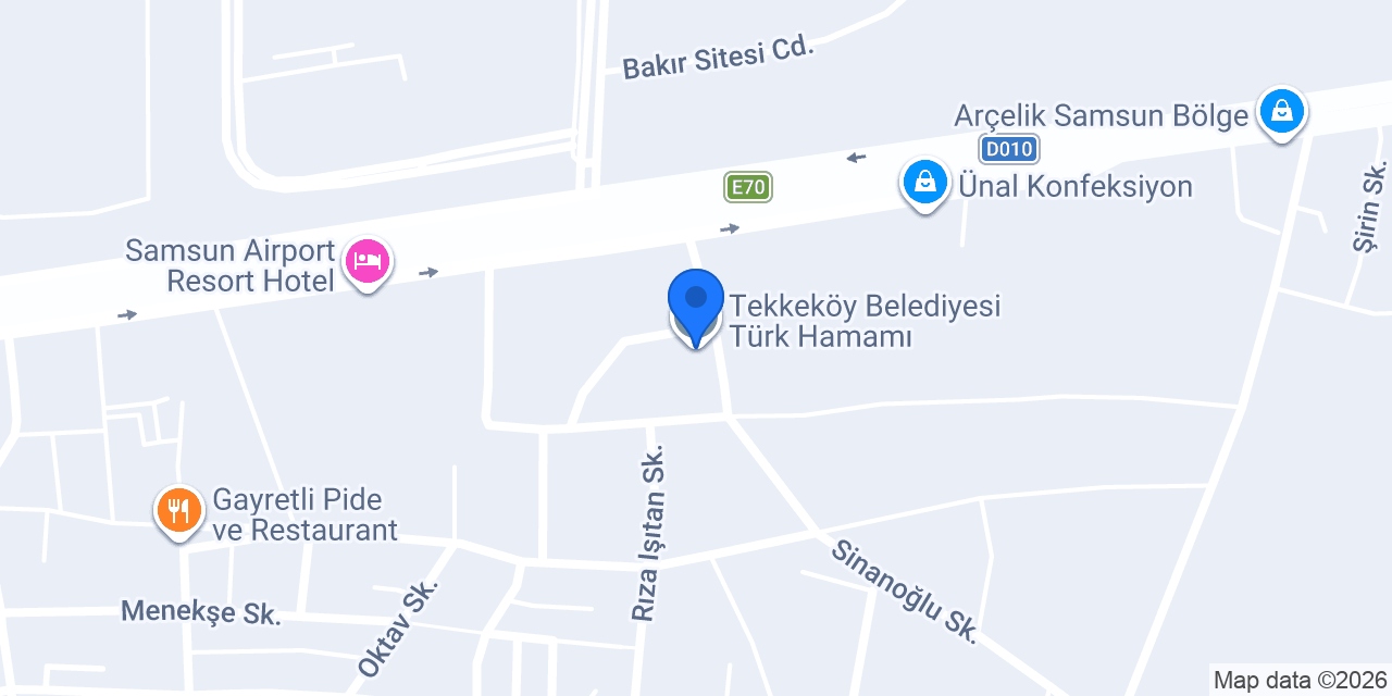 Tekkeköy Belediyesi Türk Hamamı konumu