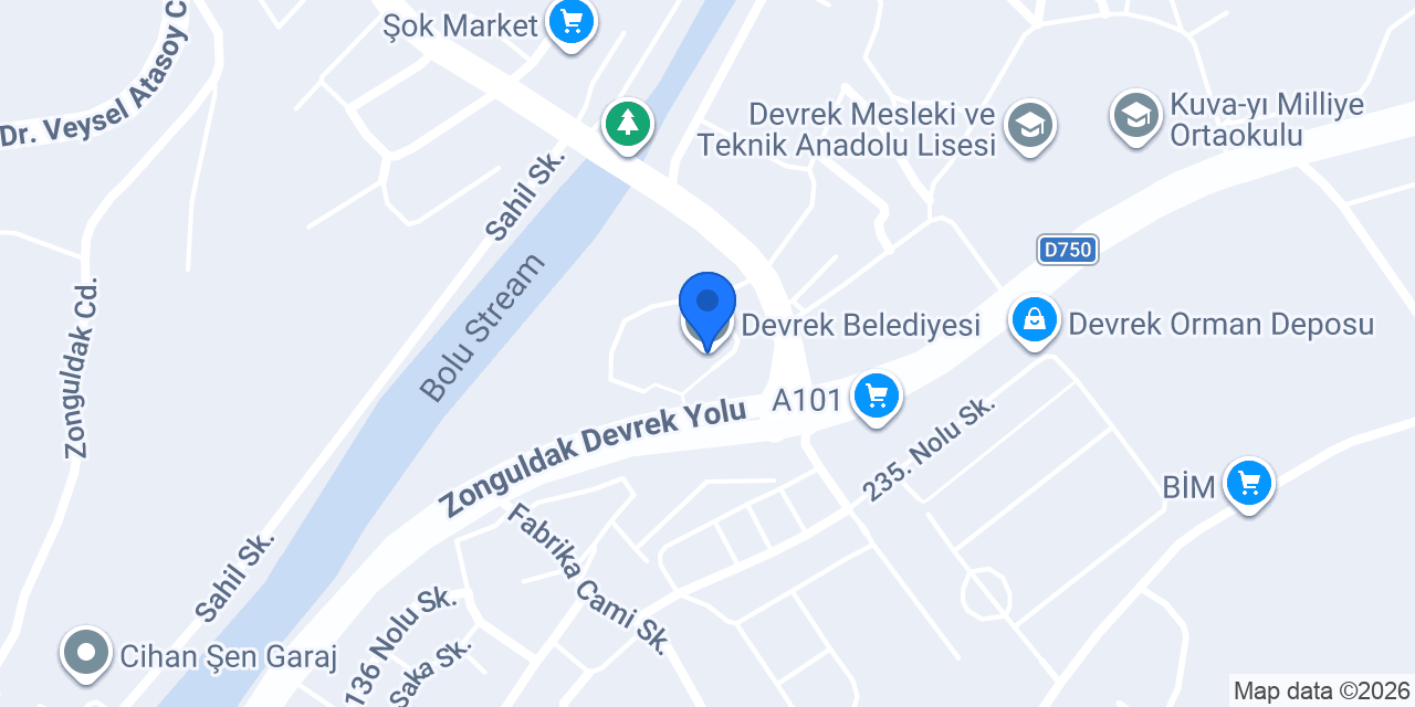 Devrek Belediyesi konumu
