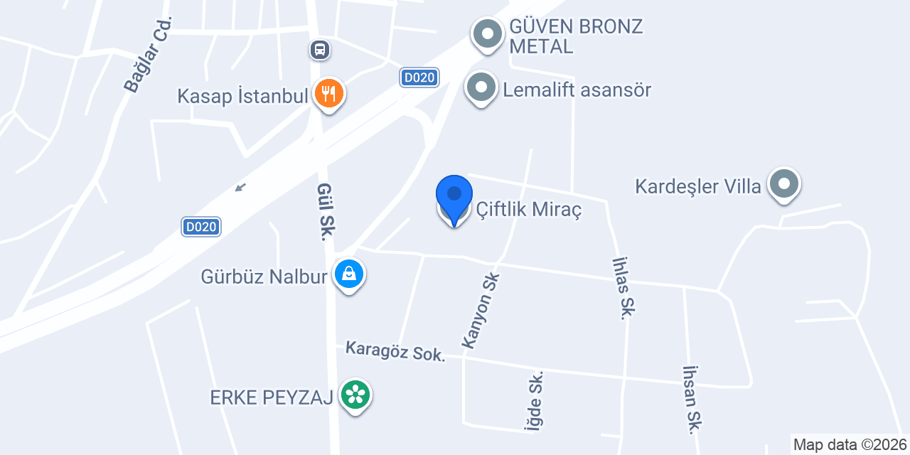Çiftlik Miraç konumu