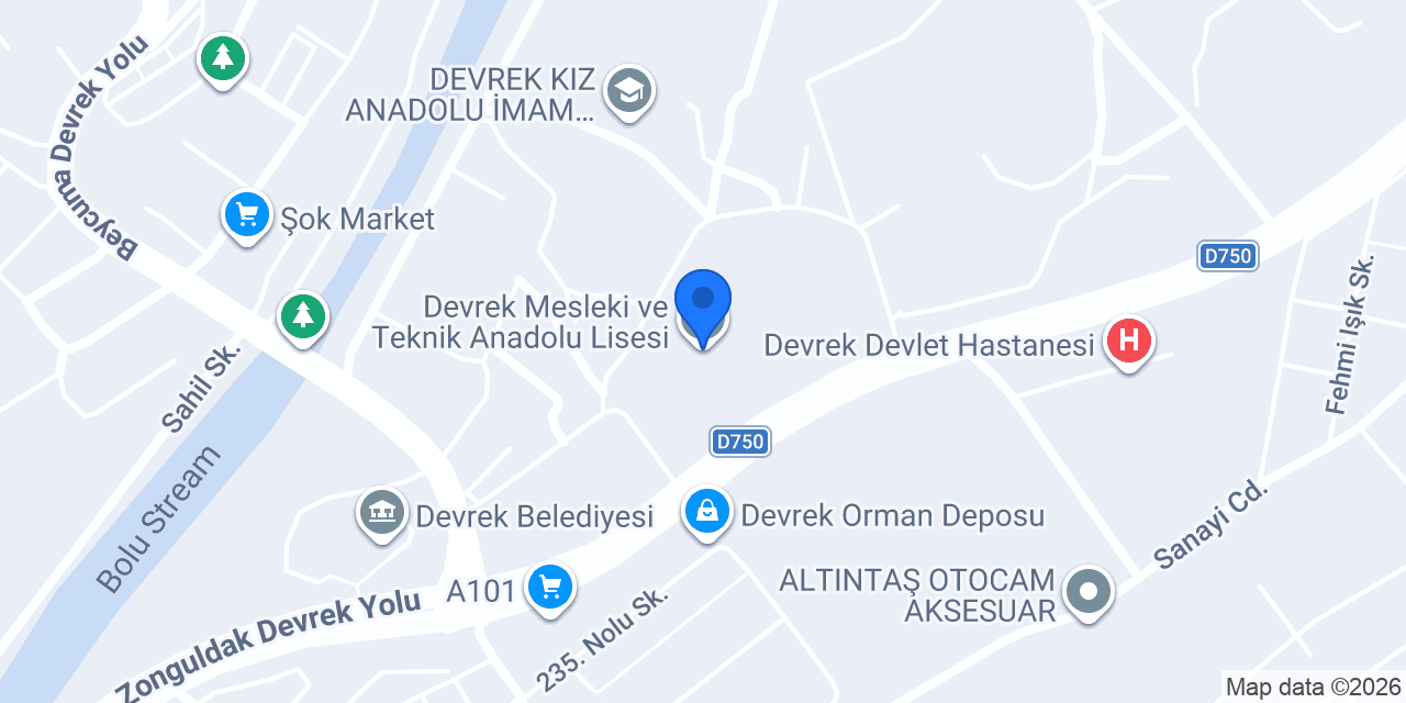 Devrek Mesleki ve Teknik Anadolu Lisesi konumu