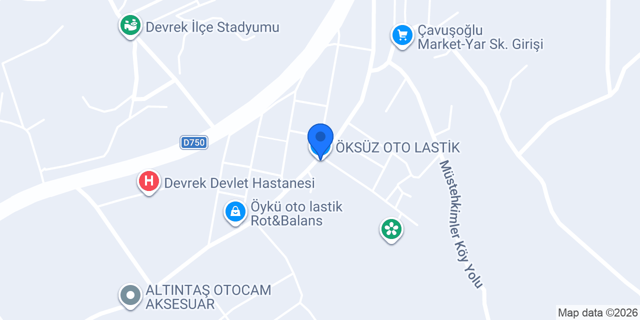 ÖKSÜZ OTO LASTİK konumu