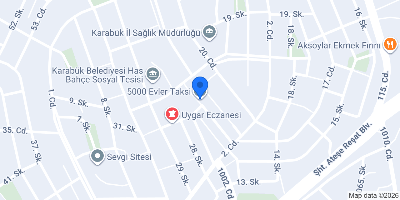 5000 Evler Taksi konumu