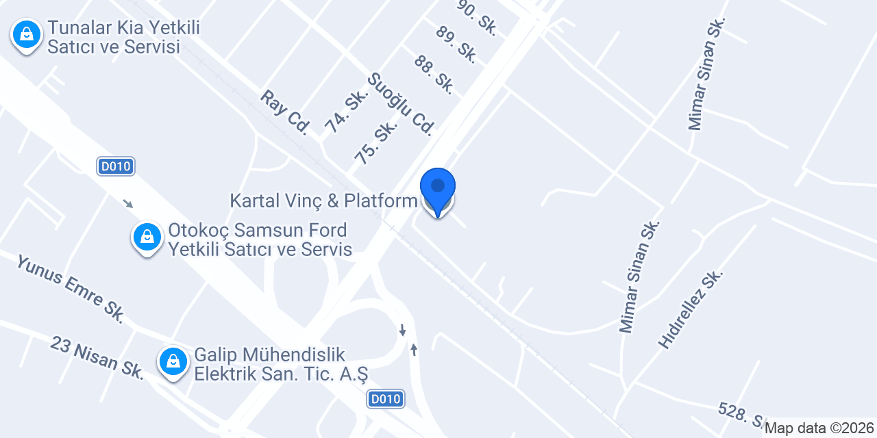 Kartal Vinç & Platform konumu