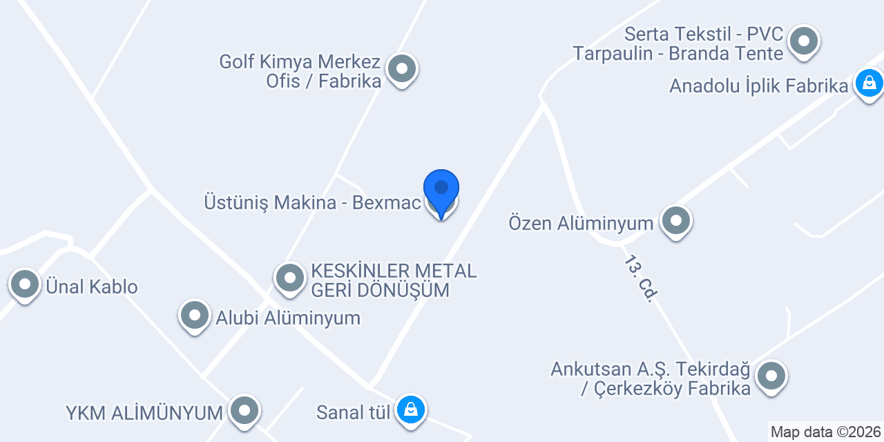 Üstüniş Makina - Bexmac konumu