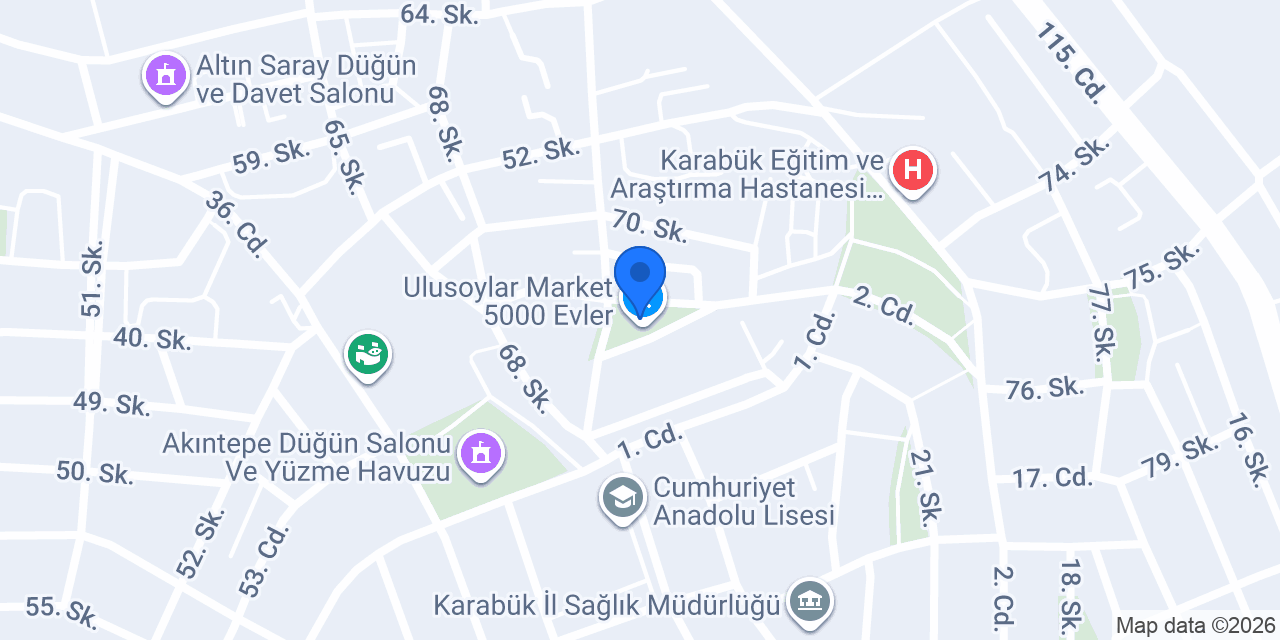 Ulusoylar Market 5000 Evler konumu