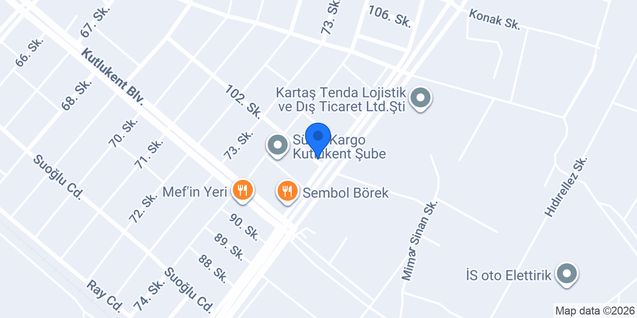 Doğal granit ve mermer atölyesi konumu