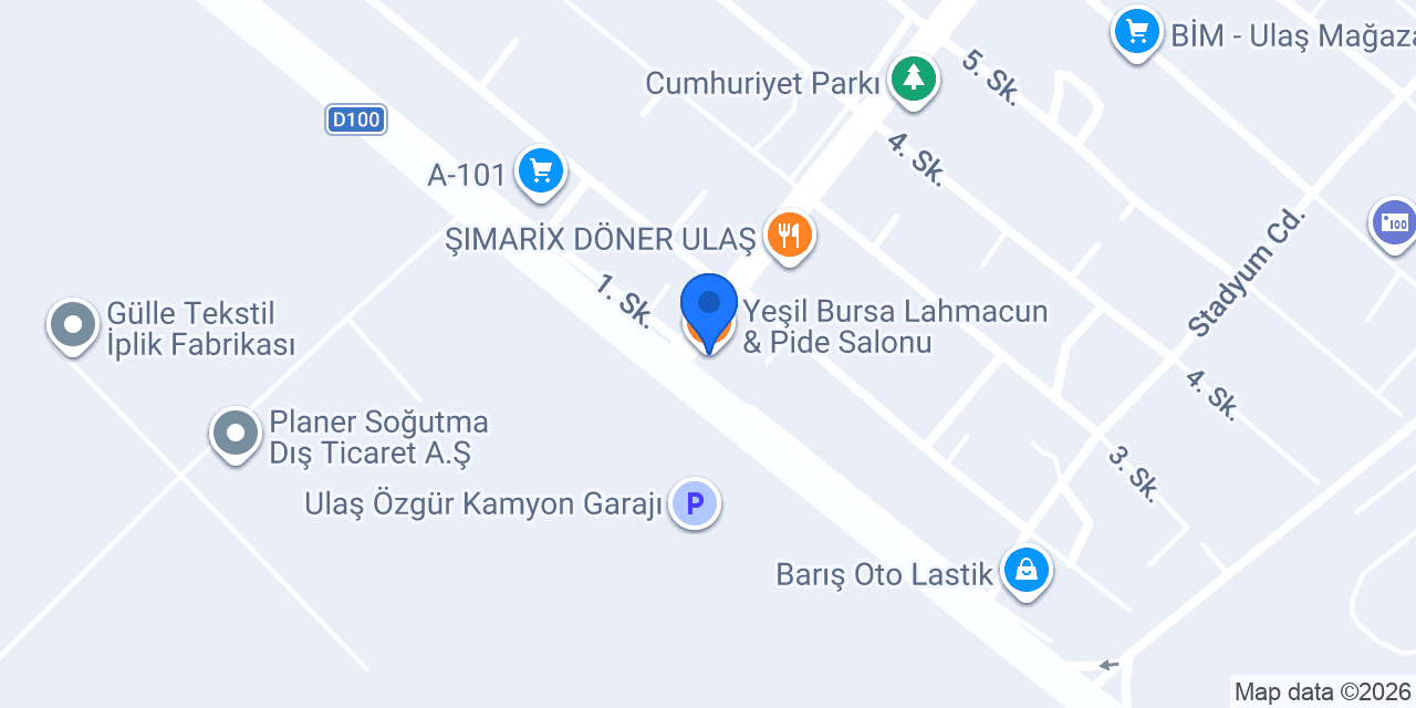 Yeşil Bursa Lahmacun & Pide Salonu konumu