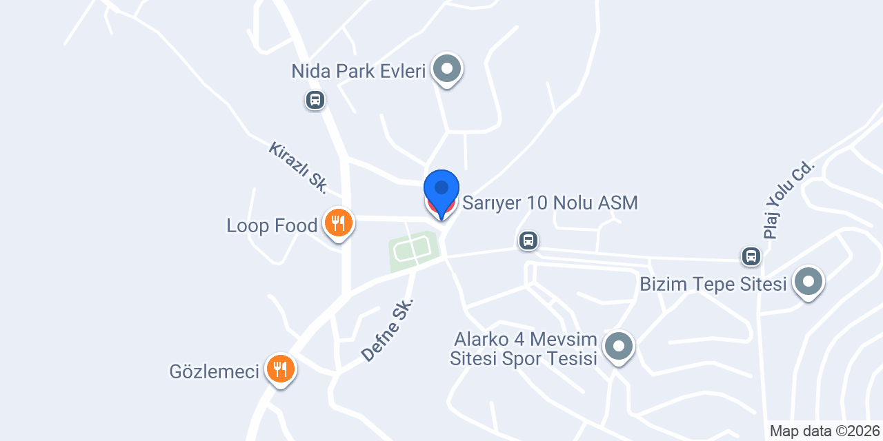 Sarıyer 10 Nolu ASM konumu