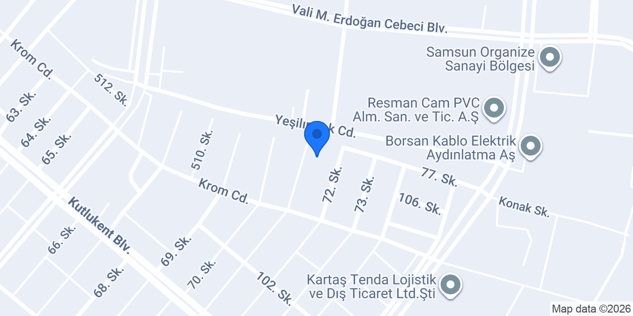 Korkmaz Baca ve Havalandırma konumu