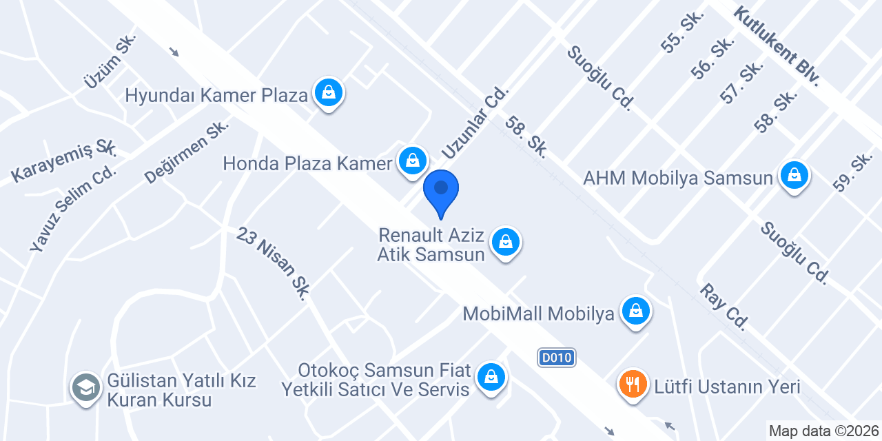 Samsun Ergül Mobilya konumu