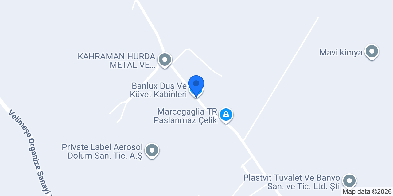 Banlux Duş Ve Küvet Kabinleri konumu