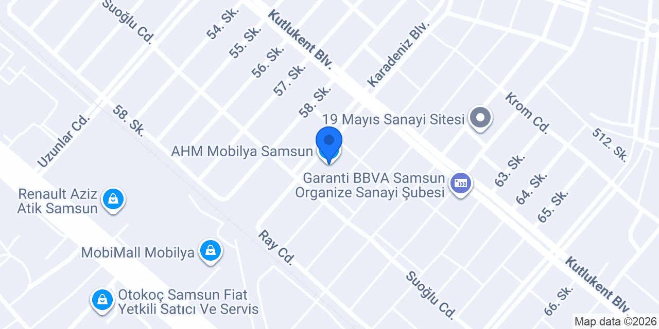 AHM Mobilya Samsun konumu