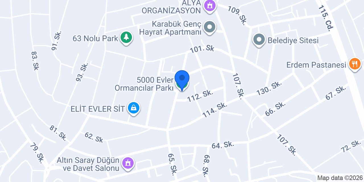5000 Evler Ormancılar Parkı konumu