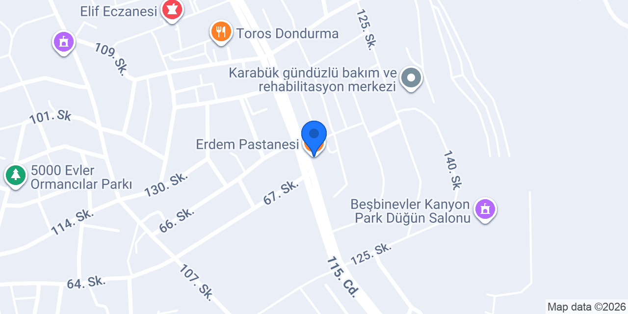 Erdem Pastanesi konumu