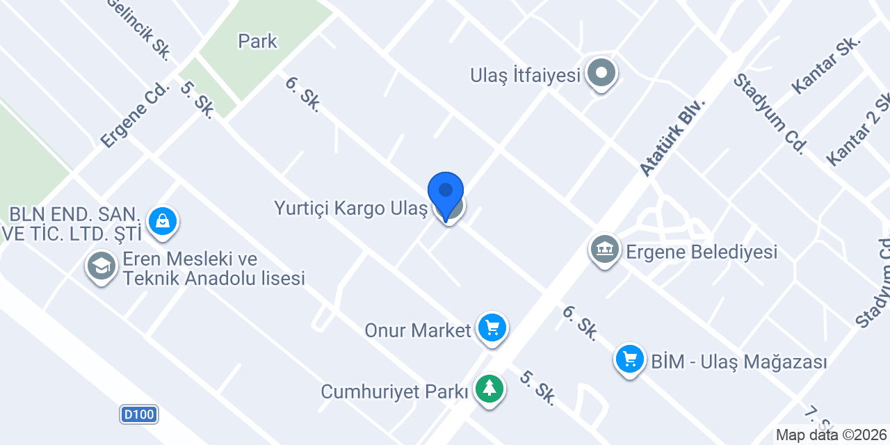 Yurtiçi Kargo Ulaş konumu