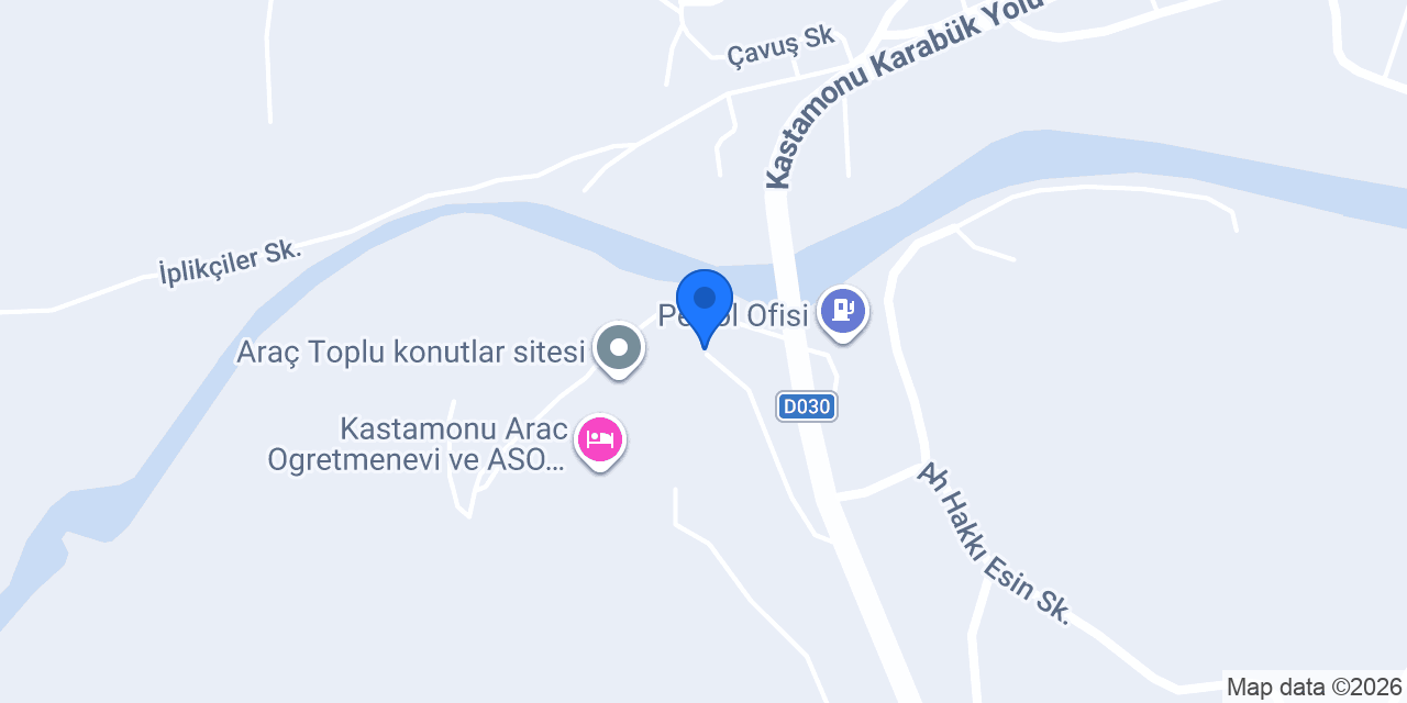 Arac Ogretmenevi konumu