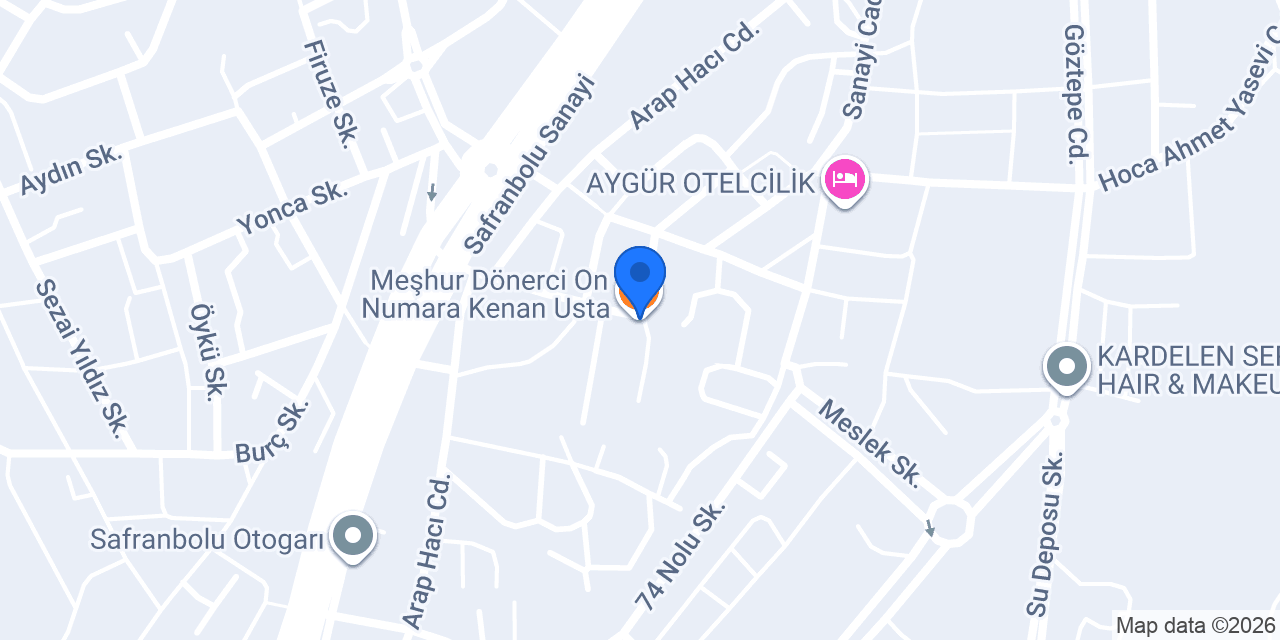 Meşhur Dönerci On Numara Kenan Usta konumu