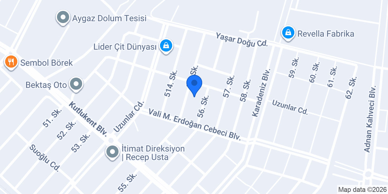 Ender Yapı Malzemeleri Samsun konumu
