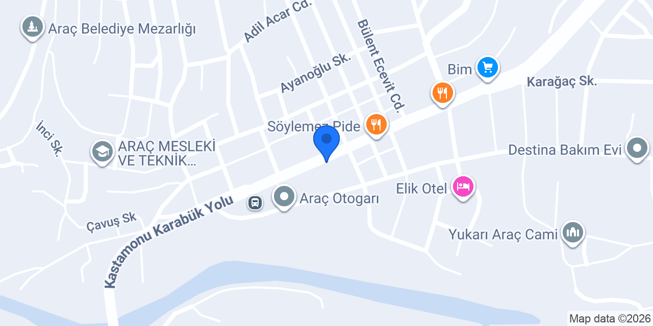 Halkbank Araç Şubesi konumu