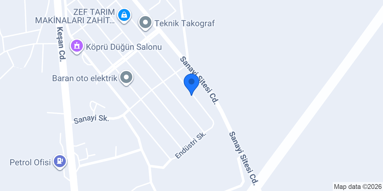 Trakya Uzman Makina konumu