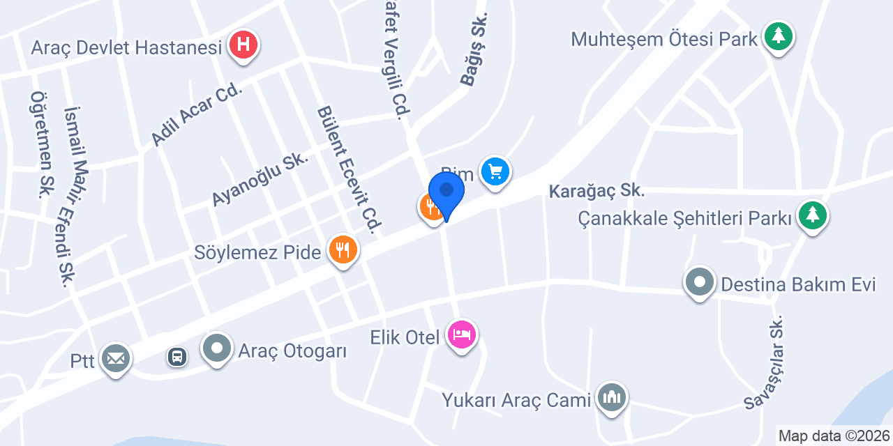 Araç İlçe Nüfus Müdürlüğü konumu