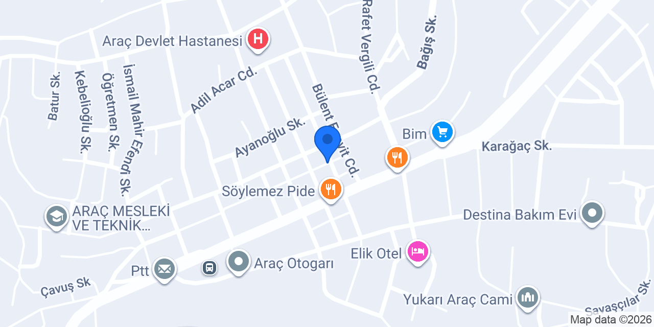 Bizim Araç Matbaa konumu