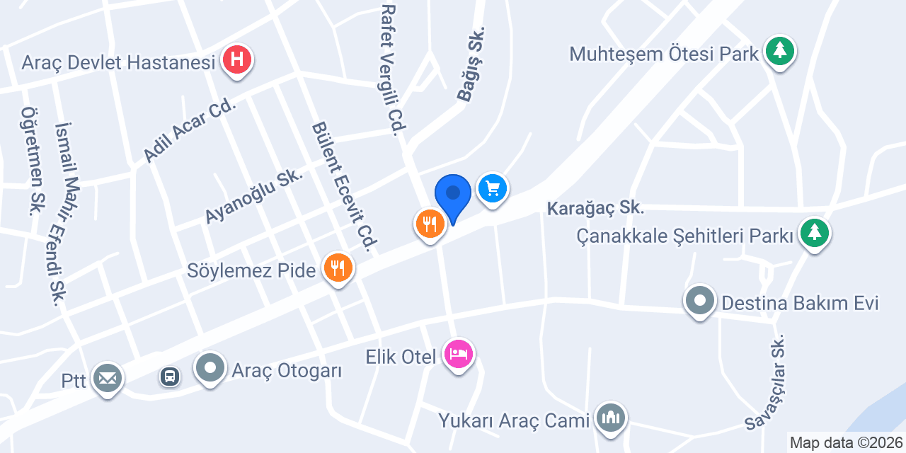 Araç Adliyesi konumu