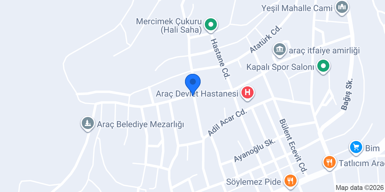 Araç Müftülüğü konumu