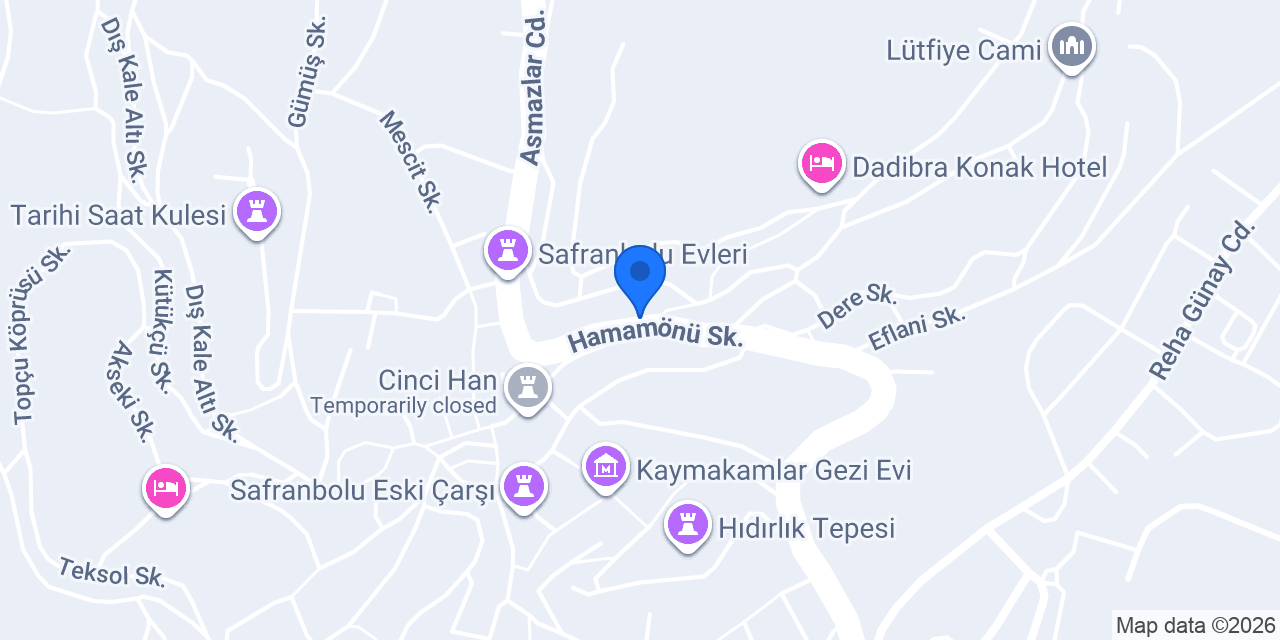 Kervan Aile Pansiyonu konumu